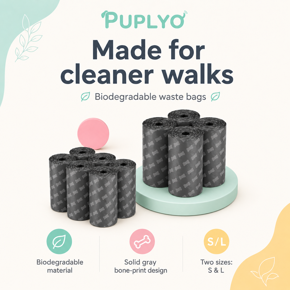 Biodegradable Waste Disposal Bags (Pack of Dog Poop Bags)
