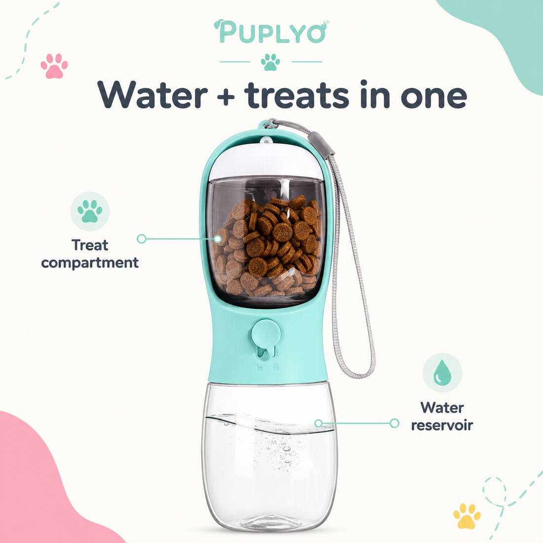 2 in 1 Portable Dog Water Bottle and Bowl