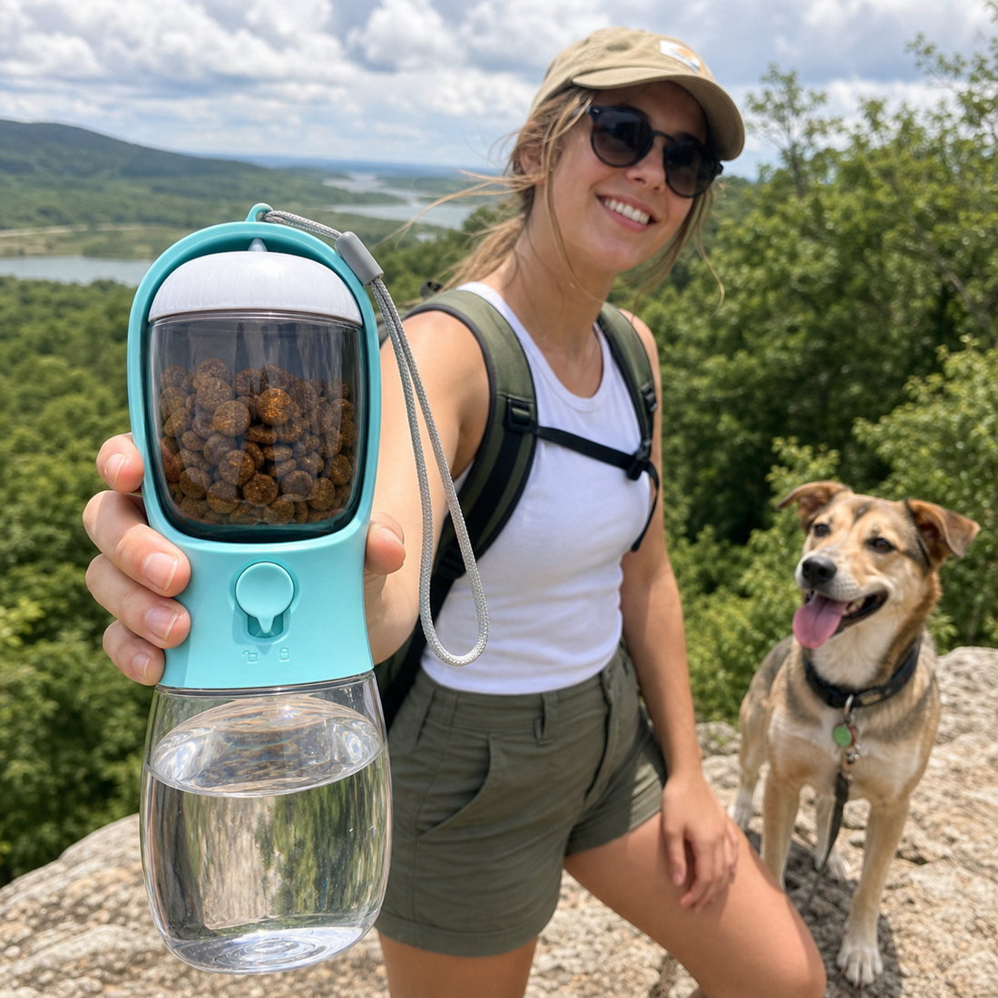 2 in 1 Portable Dog Water Bottle and Bowl
