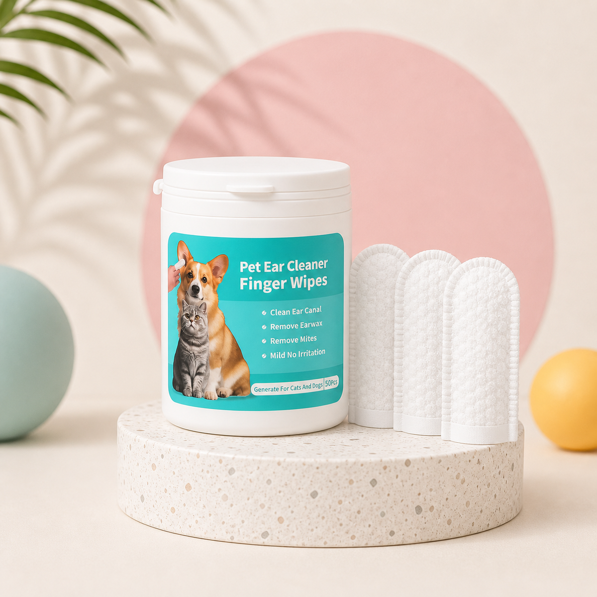 Pet Dental and Ear Finger Cleaning Wipes