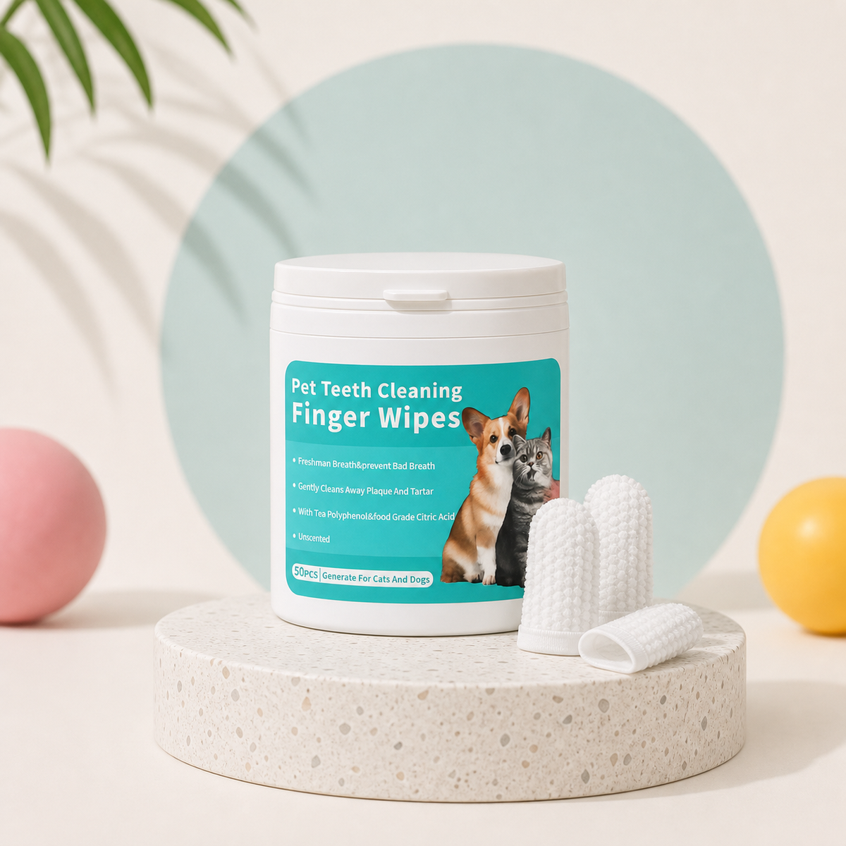 Pet Dental and Ear Finger Cleaning Wipes