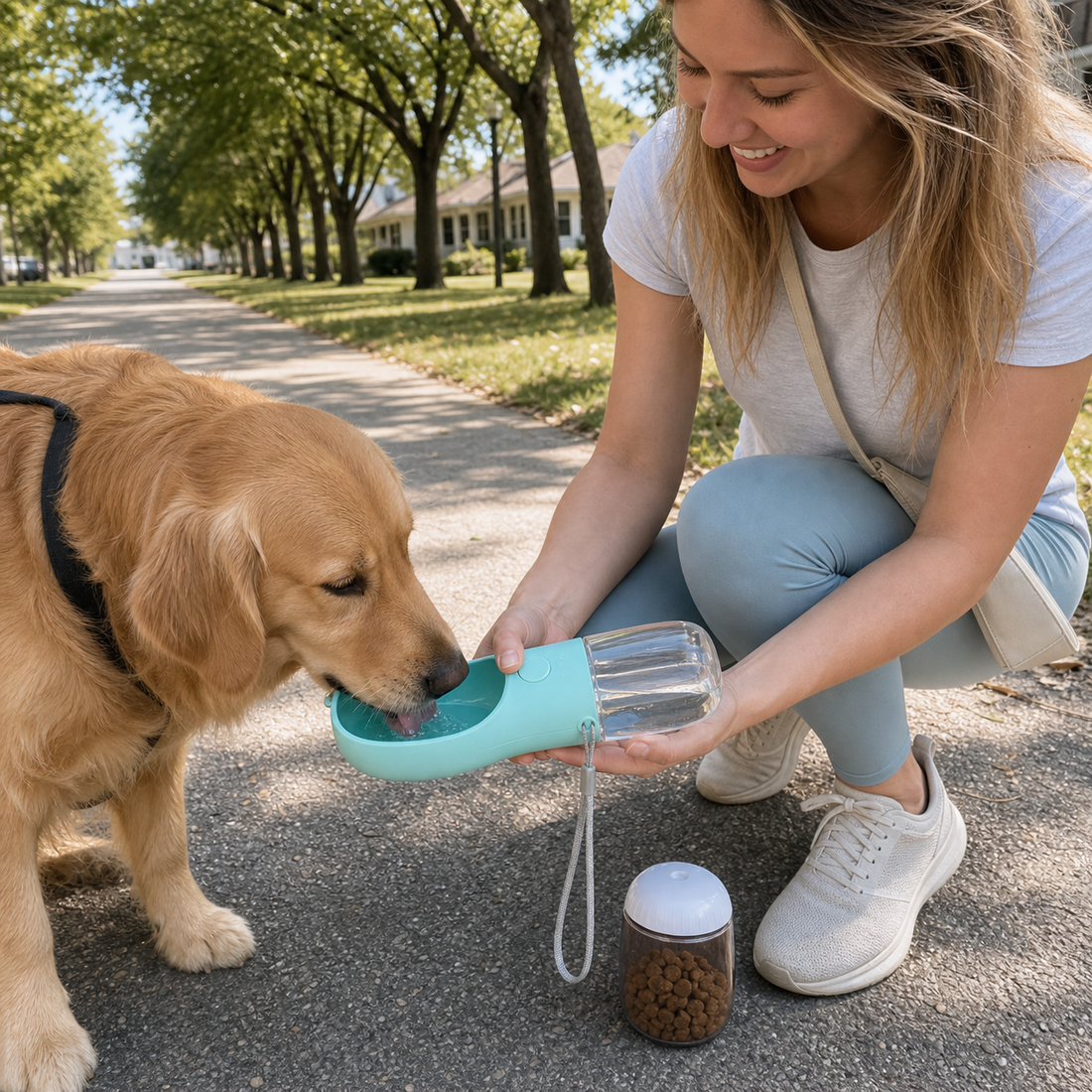 2 in 1 Portable Dog Water Bottle and Bowl