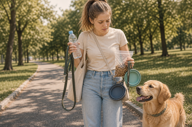 Water, treats & two bowls