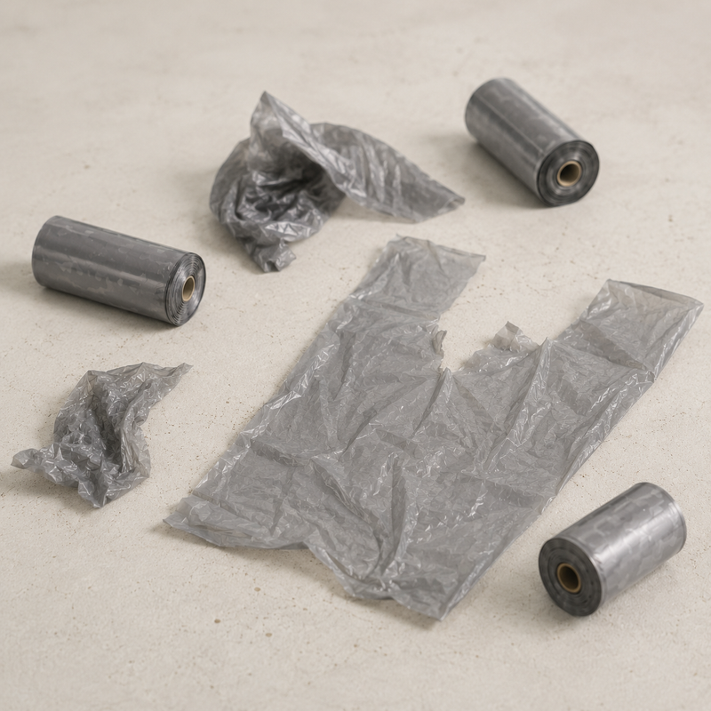 Thin bags that tear & pile up